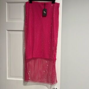 Pink  side slit skirt